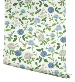 Rifle Paper Co. Roses Wallpaper - Blue