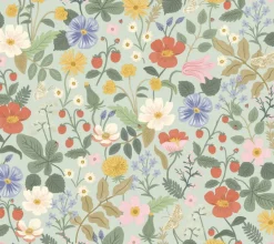 Rifle Paper Co. Strawberry Fields Wallpaper - Green & Pink