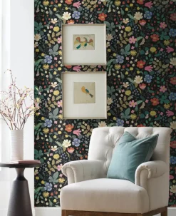 Rifle Paper Co. Strawberry Fields Wallpaper - Black