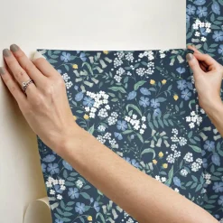 Rifle Paper Co. Sweetbrier Peel & Stick Wallpaper - Navy