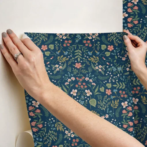 Rifle Paper Co. Wildwood Peel & Stick Wallpaper - Navy