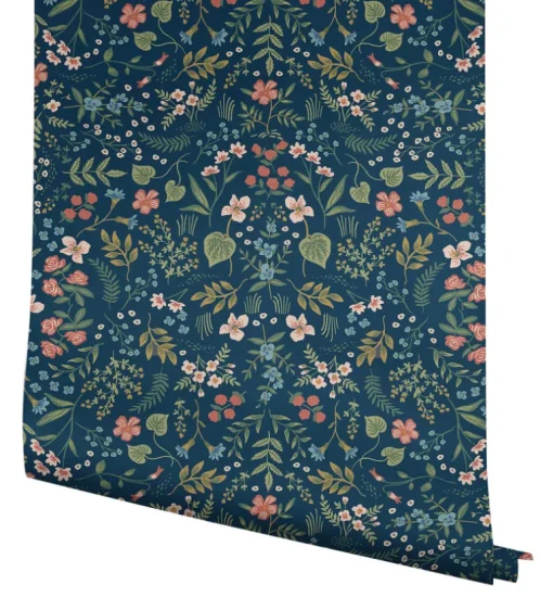 Rifle Paper Co. Wildwood Peel & Stick Wallpaper - Navy