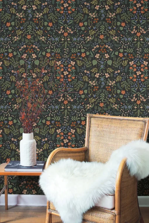 Rifle Paper Co. Wildwood Wallpaper - Black