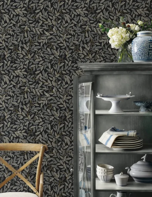 Rifle Paper Co. Willowberry Peel & Stick Wallpaper - Black