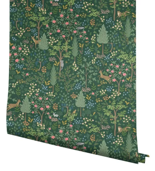 Rifle Paper Co. Woodland Peel & Stick Wallpaper - Emerald