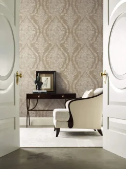 Ronald Redding 24 Karat Charleston Damask Wallpaper - Bronze
