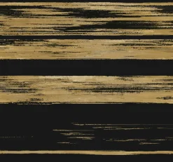 Ronald Redding 24 Karat Horizontal Dry Brush Wallpaper - Black & Gold
