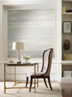 Ronald Redding 24 Karat Horizontal Dry Brush Wallpaper - Grey