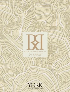 Ronald Redding 24 Karat Horizontal Dry Brush Wallpaper - Black & Gold
