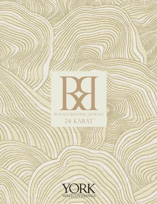 Ronald Redding 24 Karat Horizontal Dry Brush Wallpaper - Black & Gold