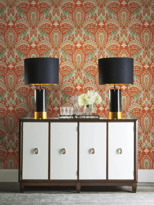 Ronald Redding 24 Karat Jungle Leopard Wallpaper - Orange