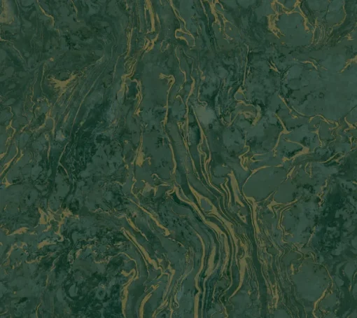 Ronald Redding 24 Karat Polished Marble Wallpaper - Green