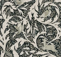Ronald Redding Arts & Crafts Woodland Tapestry Wallpaper - Black