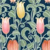 Ronald Redding Arts & Crafts Canterbury Bells Wallpaper - Navy