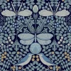 Ronald Redding Arts & Crafts Butterfly Garden Wallpaper - Blue