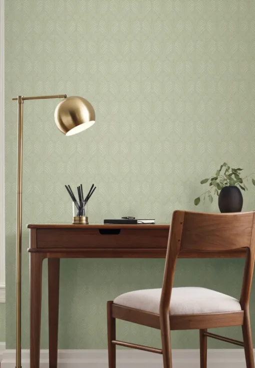 Ronald Redding Arts & Crafts Craftsman Wallpaper - Green