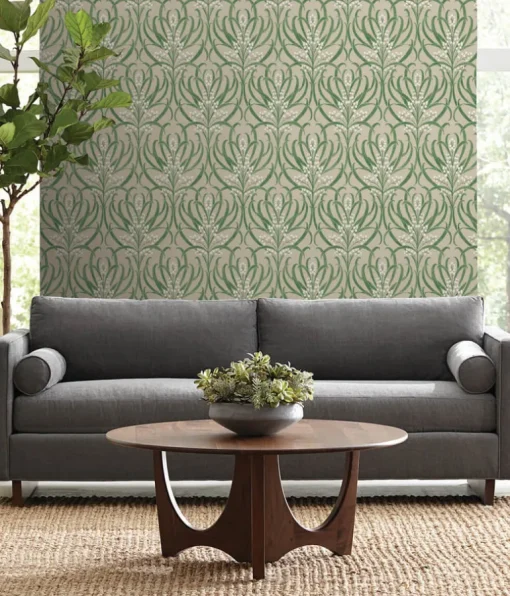 Ronald Redding Arts & Crafts Calluna Wallpaper - Linen