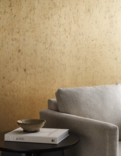 Ronald Redding Arts & Crafts Burnished Patina Wallpaper - Metallic Beige