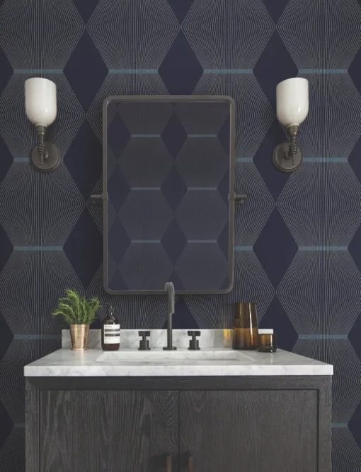 Ronald Redding Astoria Diamond Legacy Wallpaper - Navy