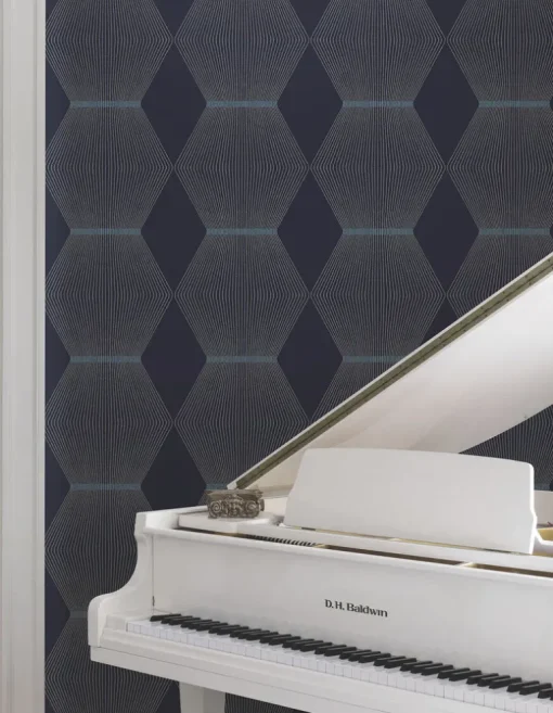 Ronald Redding Astoria Diamond Legacy Wallpaper - Navy