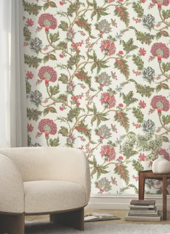 Ronald Redding Astoria Monroe Wallpaper - Rhubarb