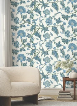 Ronald Redding Astoria Monroe Wallpaper - Blue