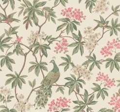 Ronald Redding Astoria Peacock Estate Wallpaper - Cream