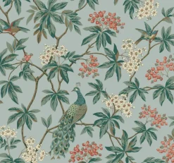 Ronald Redding Astoria Peacock Estate Wallpaper - Blue