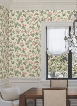 Ronald Redding Astoria Peacock Estate Wallpaper - Cream