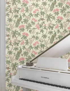 Ronald Redding Astoria Peacock Estate Wallpaper - Cream