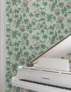 Ronald Redding Astoria Peacock Estate Wallpaper - Blue