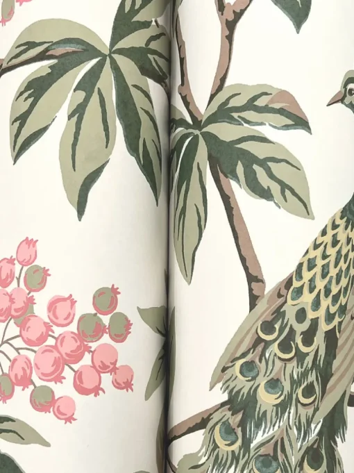 Ronald Redding Astoria Peacock Estate Wallpaper - Cream