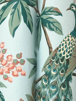 Ronald Redding Astoria Peacock Estate Wallpaper - Blue