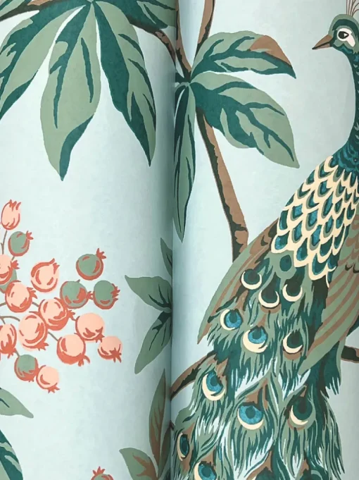 Ronald Redding Astoria Peacock Estate Wallpaper - Blue