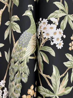 Ronald Redding Astoria Peacock Estate Wallpaper - Black