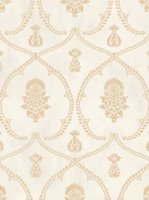 Ronald Redding Astoria Royal Damask Wallpaper - Soft Gold