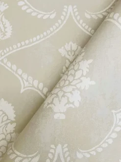 Ronald Redding Astoria Royal Damask Wallpaper - Soft Grey