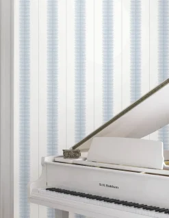 Ronald Redding Astoria Tandem Stripe Wallpaper - Blue