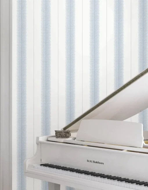 Ronald Redding Astoria Tandem Stripe Wallpaper - Blue
