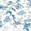 Ronald Redding Classics Bridgewater Wallpaper - White & Blue