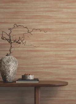 Ronald Redding Classics Brushed Linen Wallpaper - Brick
