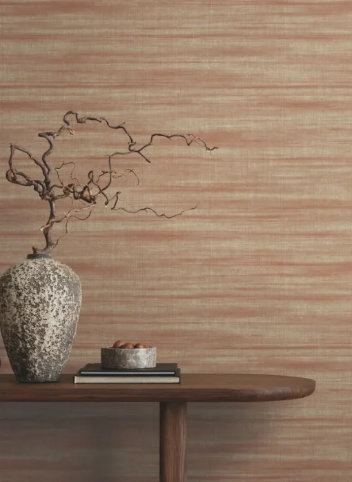 Ronald Redding Classics Brushed Linen Wallpaper - Brick