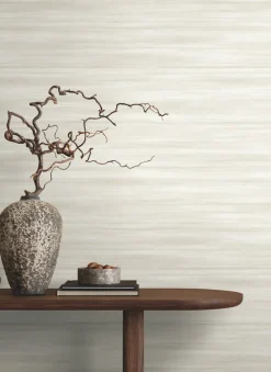 Ronald Redding Classics Brushed Linen Wallpaper - White