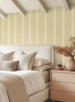 Ronald Redding Classics Braided Stripe Wallpaper - Yellow
