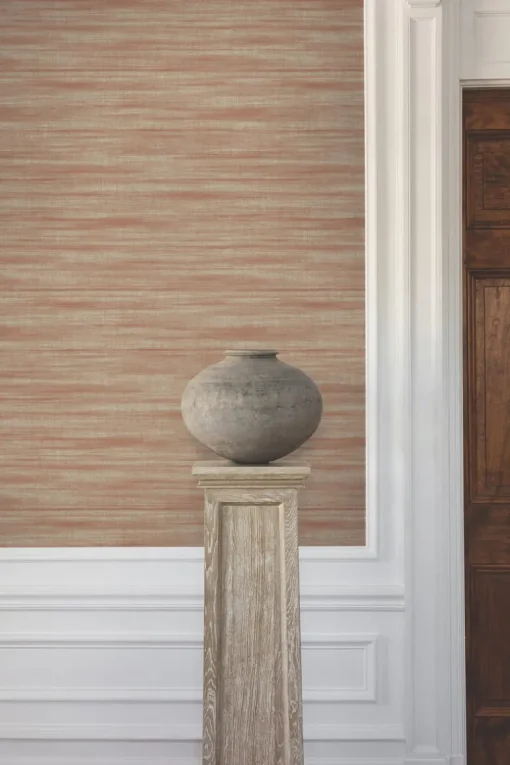 Ronald Redding Classics Brushed Linen Wallpaper - Brick