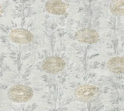 Ronald Redding Tea Garden French Marigold Wallpaper - White & Gold