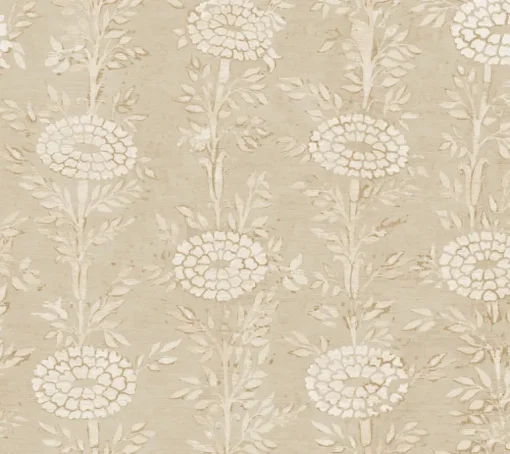 Ronald Redding Tea Garden French Marigold Wallpaper - Taupe & Gold