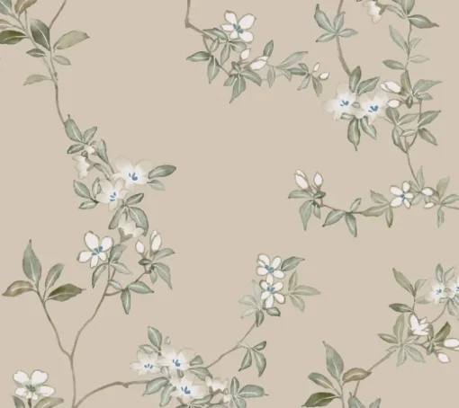 Ronald Redding Tea Garden April Blossom Wallpaper - Taupe