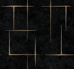 Ronald Redding Tea Garden Malia Wallpaper - Gold & Black