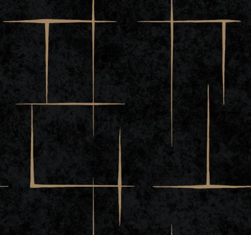 Ronald Redding Tea Garden Malia Wallpaper - Gold & Black